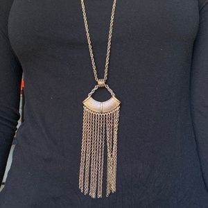 Gold Armor Necklace with dangling metal chains